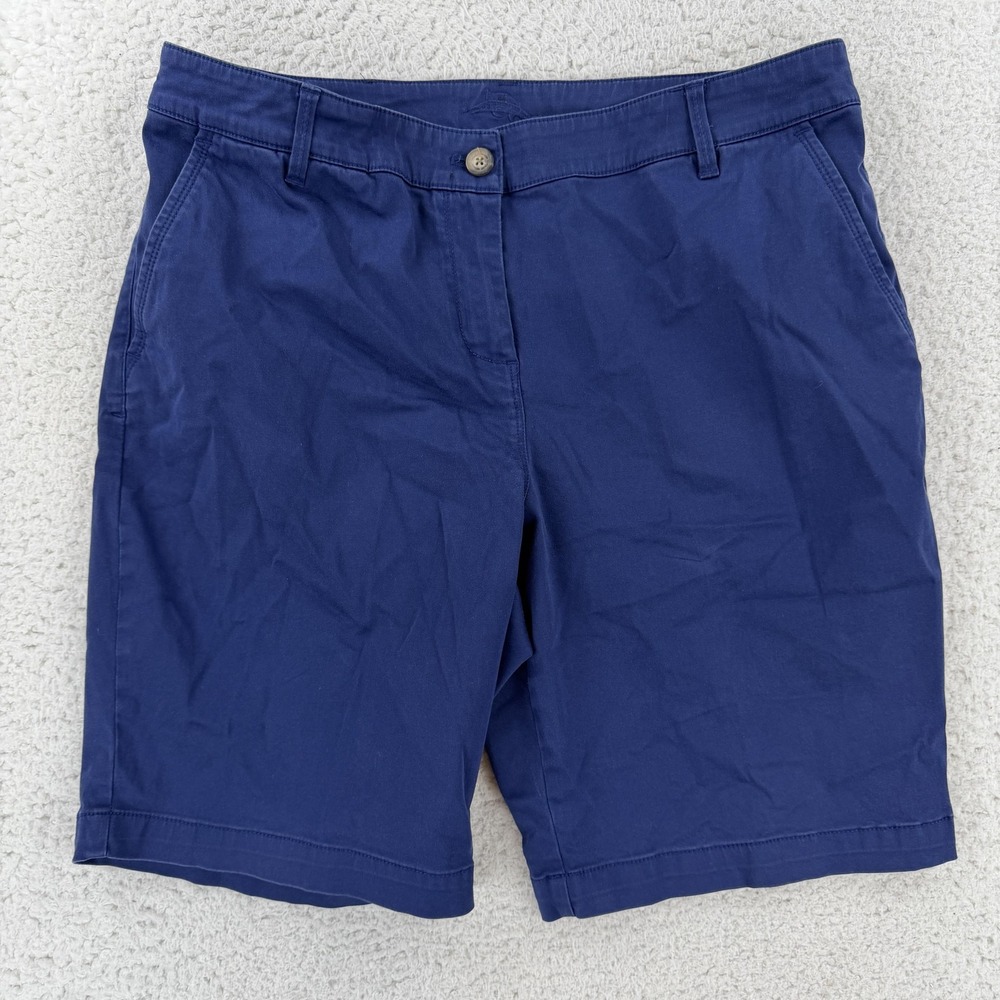 Tommy Bahama Shorts Womens 12 Blue Chino Twill 9" Inseam Stretch Casual